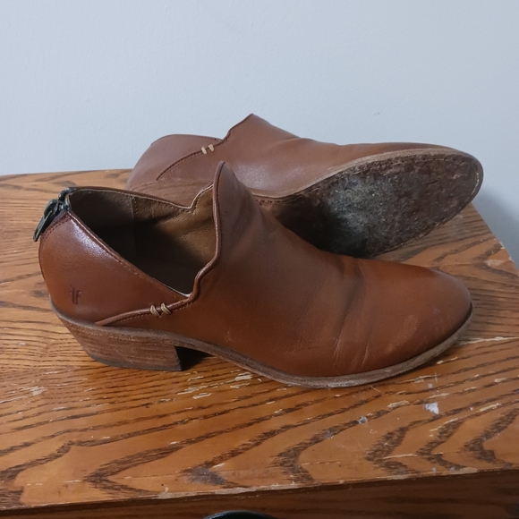 Frye Shoes Booties Tom Cognac Size 10m Zip Womans Leather - Picture 2 of 11